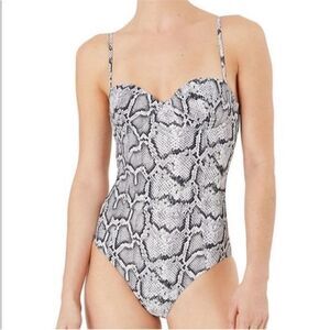 Onia Bell Python One-Piece Swimsuit Black White Sz XS NWT